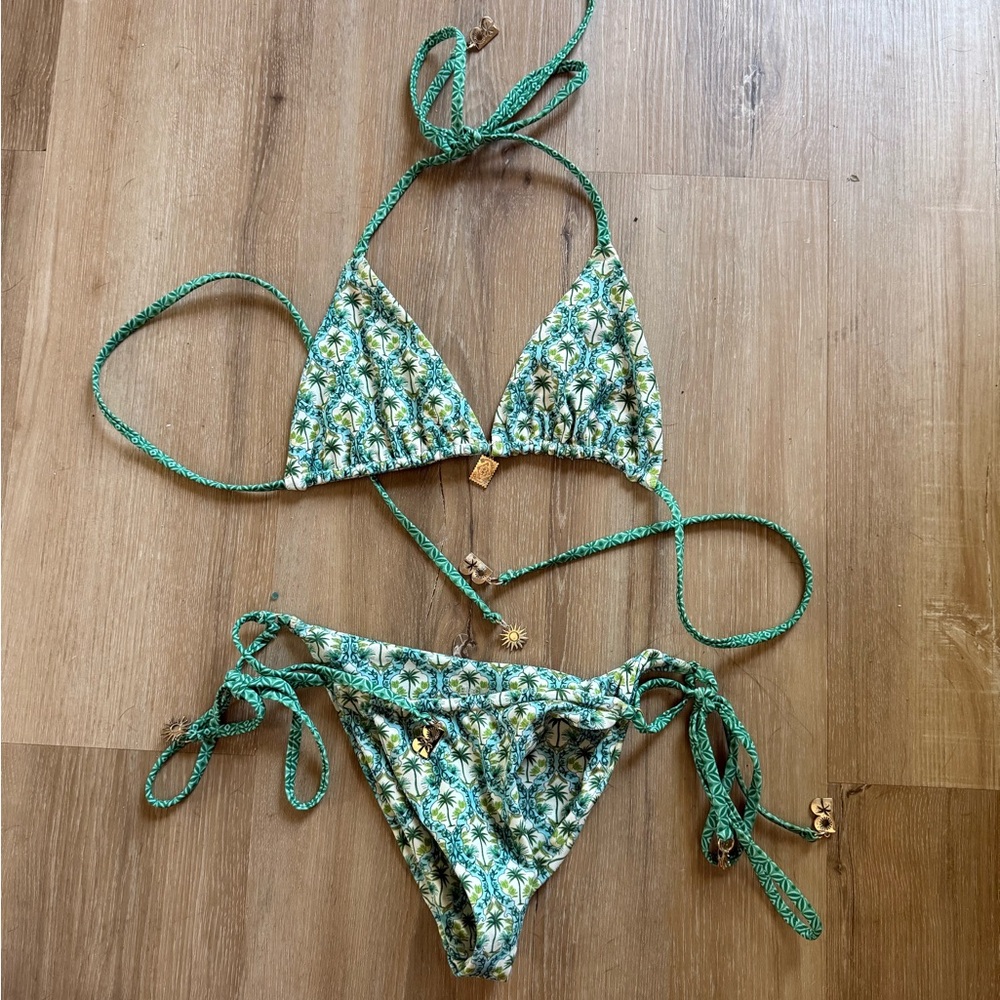 Blackbough Green Floral Bikini